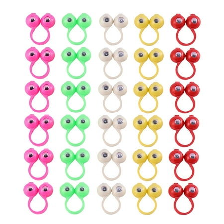 50pcs Eye Finger Puppets Eyes Rings Eyeball Rings Finger Toys (Random Style)