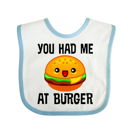 Inktastic You Had Me at Burger Gift Baby Boy or Baby Girl Bib