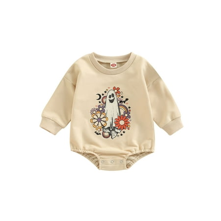 Amuver Baby Girl Boy Halloween Romper Ghost Print Crew Neck Long Sleeve Sweatshirt Jumpsuit for Toddlers 0-24 Months
Amuver Baby Girl Boy Halloween Romper Ghost Print Crew Neck Long Sleeve Sweatshirt Jumpsuit for Toddlers 0-24 Months
