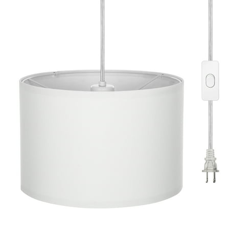DEWENWILS Plug in Pendant Light Hanging Light with 15ft Clear Cord On/Off Switch White Fabric Shade
DEWENWILS Plug in Pendant Light Hanging Light with 15ft Clear Cord On/Off Switch White Fabric Shade