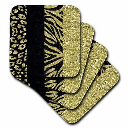 Printed Glitter Effect Gold and Black Animal Print - Leopard and Zebra set of 8 Coasters - Soft cst-128556-2
Printed Glitter Effect Gold and Black Animal Print - Leopard and Zebra set of 8 Coasters - Soft cst-128556-2