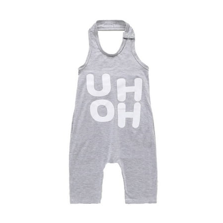Boys Bodysuits Summer Toddler Baby &Girls Sleeveless Letter Print Backless Jumpsuit Romper
Boys Bodysuits Summer Toddler Baby &Girls Sleeveless Letter Print Backless Jumpsuit Romper
