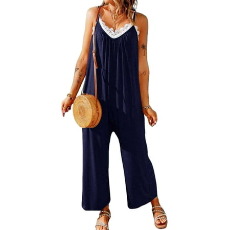 Beiwei Womens Summer Sleeveless Strappy Jumpsuit Lounge Wear V Neck Loose Wide Leg Romper Pajamas
Beiwei Womens Summer Sleeveless Strappy Jumpsuit Lounge Wear V Neck Loose Wide Leg Romper Pajamas
