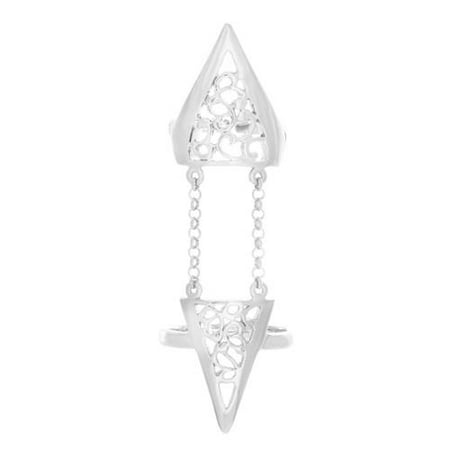 Sterling Essentials Silver Adjustable Double Knuckle Ring