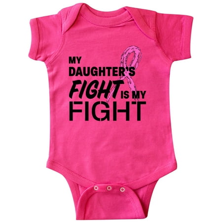 Inktastic My Daughters Fight is my Fight- breast cancer awareness Gift Baby Boy or Baby Girl Bodysuit