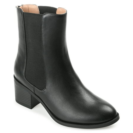 Journee Collection Womens Tayshia Tru Comfort Foam Back Heel Zip Stacked Heel Booties