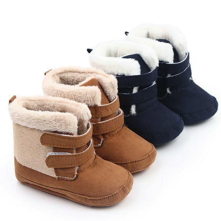 Infant Toddler Baby Boy Girls Boots Soft Anti-Slip Sole Warm Winter Snow Booties Prewalker Crib Shoes