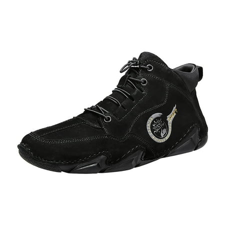 AnuirheiH Men s Shoes Casual High-top Pigskin Breathable Shoes On Sale