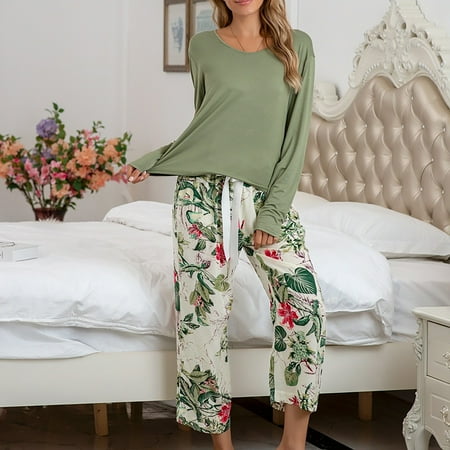 ZHIYU Women Casual Pajamas Sets Long Sleeve Tops And Long Pants Printing Sleepwear Two Piece Set
ZHIYU Women Casual Pajamas Sets Long Sleeve Tops And Long Pants Printing Sleepwear Two Piece Set
