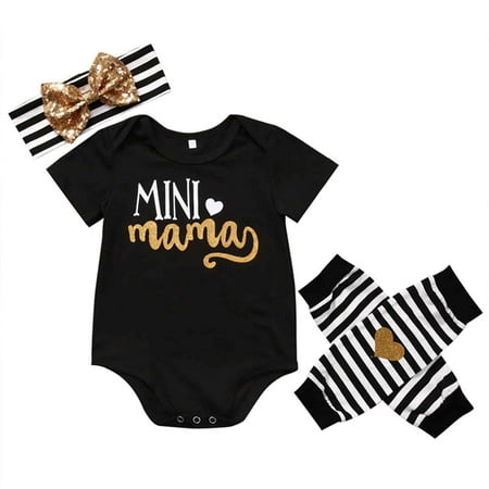 EHTMSAK Infant Baby Toddler Girl Letter Print Bodysuit and Striped Leg Warmers Set Short Sleeve Summer Outfits Clothing Set with Headband Black 3M-2Y 90
EHTMSAK Infant Baby Toddler Girl Letter Print Bodysuit and Striped Leg Warmers Set Short Sleeve Summer Outfits Clothing Set with Headband Black 3M-2Y 90