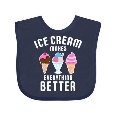 Inktastic Ice Cream Makes Everything Better Gift Baby Boy or Baby Girl Bib