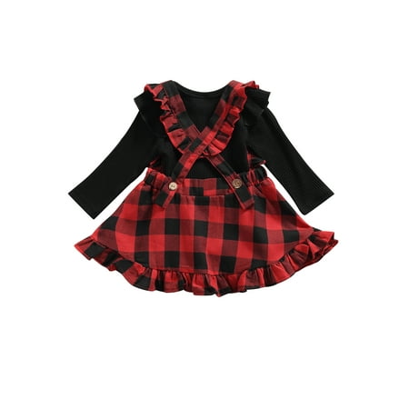 Ehfomius 2Pcs Baby Girl Fall Clothes Solid Color Long Sleeve Rib Knit Bodysuit + Plaid Suspender Skirt for 0-18 Months Girl
Ehfomius 2Pcs Baby Girl Fall Clothes Solid Color Long Sleeve Rib Knit Bodysuit + Plaid Suspender Skirt for 0-18 Months Girl