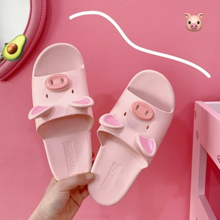 

Bathroom slippers 1 Pair Lovely Slippers Stereo Piggy Slippers Non-slip Bathroom Slippers Skid Resistance for Home Indoor Size 36-37 Yards (Pink)