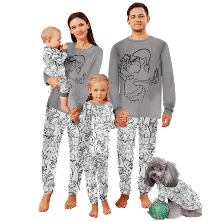 FUNIER Family Christmas Pajamas Sleepwear Set Cartoon Monster Print Sizes for Adult-Kids-Baby-Pet 2-Piece Top and Pants Bodysuits Unisex Pajamas Set
FUNIER Family Christmas Pajamas Sleepwear Set Cartoon Monster Print Sizes for Adult-Kids-Baby-Pet 2-Piece Top and Pants Bodysuits Unisex Pajamas Set
