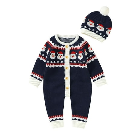 TIREOW Fashion Outfits for Boy s and Girl s Autumn and Winter Boy Girl Christmas Santa Knitted Sweater Baby Jumpsuit Romper Cotton 2PCS Xmas Hat Sets
TIREOW Fashion Outfits for Boy s and Girl s Autumn and Winter Boy Girl Christmas Santa Knitted Sweater Baby Jumpsuit Romper Cotton 2PCS Xmas Hat Sets