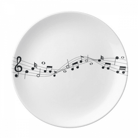 Blue Music Movg 5-le Staff Plate Decorative Porcelain Salver Tableware Dinner Dish