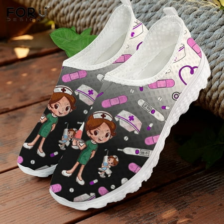FORUDESIGNS Cute Cartoon Nurse/Doctor/Hospital Pattern Woman Slip On Sneakers Mesh Nursing Shoes for Women Lightweight Footwear
FORUDESIGNS Cute Cartoon Nurse/Doctor/Hospital Pattern Woman Slip On Sneakers Mesh Nursing Shoes for Women Lightweight Footwear