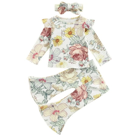 Canrulo 3PCS Toddler Infant Baby Girls Flower Print O-Neck Long Sleeve T-shirt Long Trumpet Pants Sets White 6-12 Months
Canrulo 3PCS Toddler Infant Baby Girls Flower Print O-Neck Long Sleeve T-shirt Long Trumpet Pants Sets White 6-12 Months