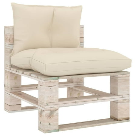 Htoonney Pallet Sofa Cushions 2 pcs Cream Fabric