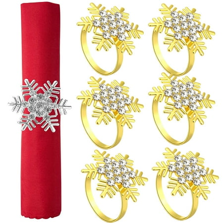 Christmas Napkin Rings Set of 6 Snowflake Metal Napkin Holder Xmas Napkin Buckle for Holiday Party Dinner Wedding Banquet Dinning Table Settings Decoration
Christmas Napkin Rings Set of 6 Snowflake Metal Napkin Holder Xmas Napkin Buckle for Holiday Party Dinner Wedding Banquet Dinning Table Settings Decoration