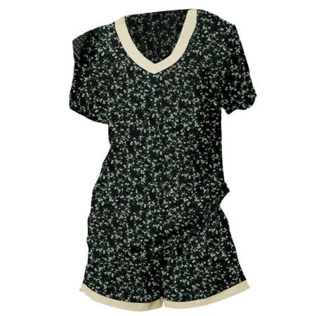 Sleepwear for Women Boho Floral Print Short Sleeve Top Shorts Casual Home Clothes Pajamas Set
Sleepwear for Women Boho Floral Print Short Sleeve Top Shorts Casual Home Clothes Pajamas Set