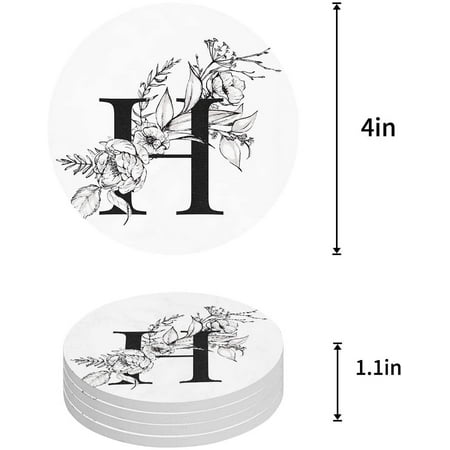 FMSHPON Letter H with Flower Set of 4 Round Coaster for Drinks Absorbent Ceramic Stone Coasters Cup Mat with Cork Base for Home Kitchen Room Coffee Table Bar Decor
FMSHPON Letter H with Flower Set of 4 Round Coaster for Drinks Absorbent Ceramic Stone Coasters Cup Mat with Cork Base for Home Kitchen Room Coffee Table Bar Decor