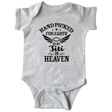 Inktastic Handpicked for Earth by My Titi in Heaven with Angel Wings Gift Baby Boy or Baby Girl Bodysuit
Inktastic Handpicked for Earth by My Titi in Heaven with Angel Wings Gift Baby Boy or Baby Girl Bodysuit