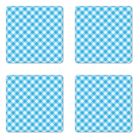 Checkered Coaster Set of 4 Blue and White Gingham Image Country Style Plaid Crossed Stripes Square Hardboard Gloss Coasters Standard Size Blue White by Ambesonne
Checkered Coaster Set of 4 Blue and White Gingham Image Country Style Plaid Crossed Stripes Square Hardboard Gloss Coasters Standard Size Blue White by Ambesonne