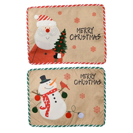 Christmas Kitchen & Table Linens Rectangular Cloth Insulation Placemat Ideal Gift for Friends and Colleagues Snowman