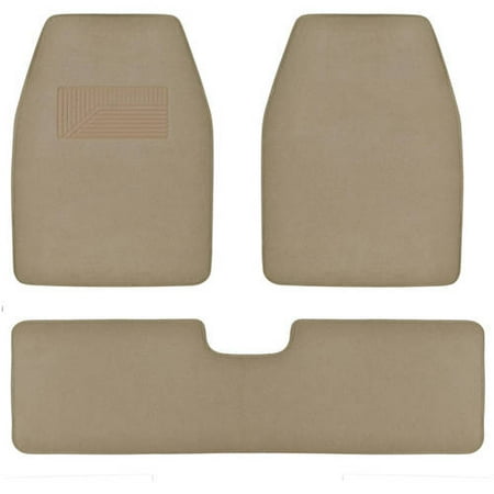 BDK Carpeted Floor Mats 3-Piece Full Set for Car SUV, Van and Truck