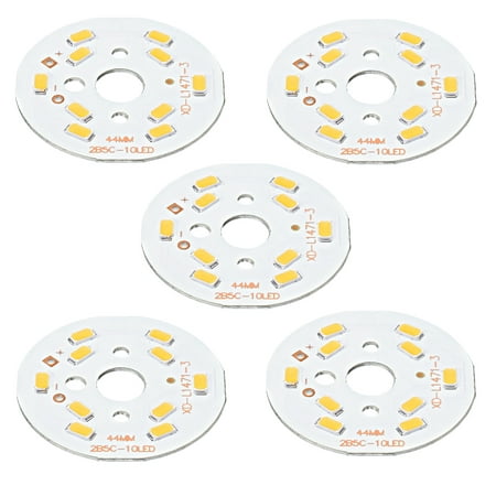 

Uxcell 5W 120lm 3000-3200K 44mm 15-17VDC COB LED Light Chip Beads Energy Saving Bulb Warm White 5 Pack
