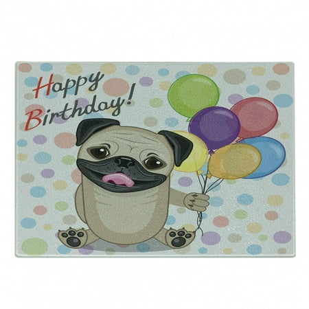 Birthday Cutting Board Animal Dog Smiling Pug with Party Balloons Greeting Card Inspired Design Decorative Tempered Glass Cutting and Serving Board Small Size Multicolor by Ambesonne
Birthday Cutting Board Animal Dog Smiling Pug with Party Balloons Greeting Card Inspired Design Decorative Tempered Glass Cutting and Serving Board Small Size Multicolor by Ambesonne