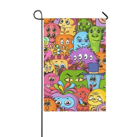 MYPOP Cartoon Monsters Outdoor Decorative Flag Garden Flag 12x18 inches