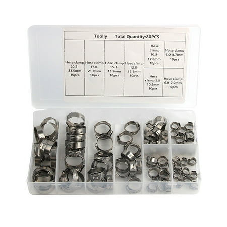 80/45 PCS multi-size stainless steel single ear hoop stepless hose clamp with pliers kit car pipe clamp fixing tool
80/45 PCS multi-size stainless steel single ear hoop stepless hose clamp with pliers kit car pipe clamp fixing tool