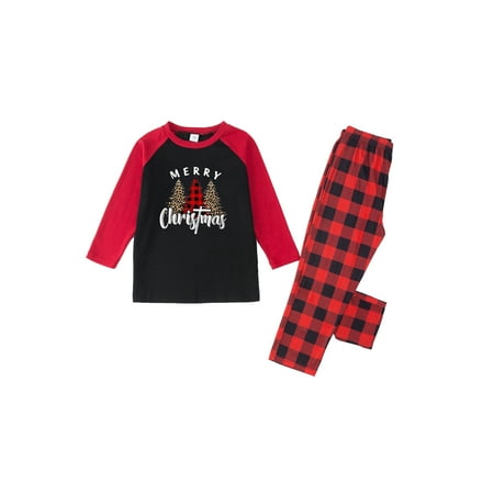 Gureui Christmas Sleepwear Matching Family Pajamas Set Casual Long Sleeve Cute Tree Print Tops + Plaid Long Pants Set/Baby Jumpsuit for Adults/Kids/Baby Black Red
Gureui Christmas Sleepwear Matching Family Pajamas Set Casual Long Sleeve Cute Tree Print Tops + Plaid Long Pants Set/Baby Jumpsuit for Adults/Kids/Baby Black Red