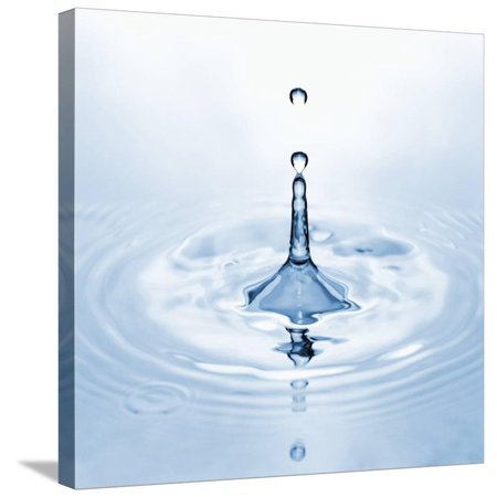 Water Droplet and Ripple Stretched Canvas Print Wall Art