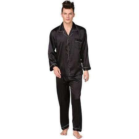 Men s Classic Satin Pajama Set Sleepwear Long Sleeve Two-piece Button Down V Neck Sleepshirt with Long Silky Pajamas Pants Elastic Waist Ankle-length Two-piece Fall Comfy Loungewear S-XL Black
Men s Classic Satin Pajama Set Sleepwear Long Sleeve Two-piece Button Down V Neck Sleepshirt with Long Silky Pajamas Pants Elastic Waist Ankle-length Two-piece Fall Comfy Loungewear S-XL Black