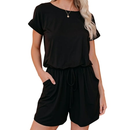 Yejaeka Women Summer Crewneck Jumpsuit Short Sleeve Jumpsuit Rompers One Piece Pajamas 
Yejaeka Women Summer Crewneck Jumpsuit Short Sleeve Jumpsuit Rompers One Piece Pajamas