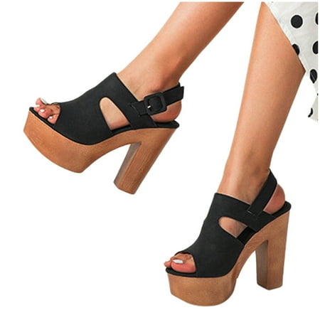 Women s Chunky High Heeled Sandals Platform Block Heels Fashion Peep Toe Ankle Strap Buckle Thick Sole Pumps Shoes
Women s Chunky High Heeled Sandals Platform Block Heels Fashion Peep Toe Ankle Strap Buckle Thick Sole Pumps Shoes
