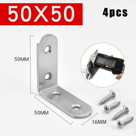 Cogfs 4 Pcs Corner Brackets Silver Stainless Steel Corner Braces Brackets Right Angle L-Shape Brace Brackets
Cogfs 4 Pcs Corner Brackets Silver Stainless Steel Corner Braces Brackets Right Angle L-Shape Brace Brackets