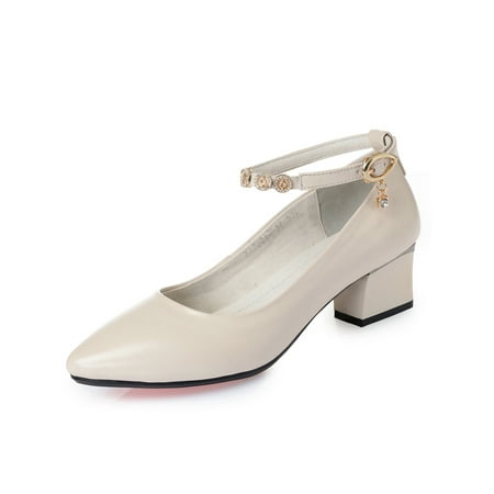 Colisha Ladies Anti-Slip Chunky Heel Heels Work Comfort Pump Office Hook & Loop Bridal Shoe Beige-4.5 cm 5
Colisha Ladies Anti-Slip Chunky Heel Heels Work Comfort Pump Office Hook & Loop Bridal Shoe Beige-4.5 cm 5