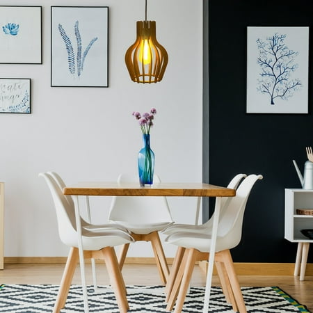 Wooden Vase Style Pendant Light (w/ light kit)