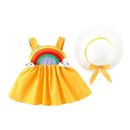 QWERTYU Infant Baby Toddler Child Children Kids and Set Rainbow Sleeveless Clothing Set Summer Outfits with Sun Hat for Girl 6M-3Y
QWERTYU Infant Baby Toddler Child Children Kids and Set Rainbow Sleeveless Clothing Set Summer Outfits with Sun Hat for Girl 6M-3Y
