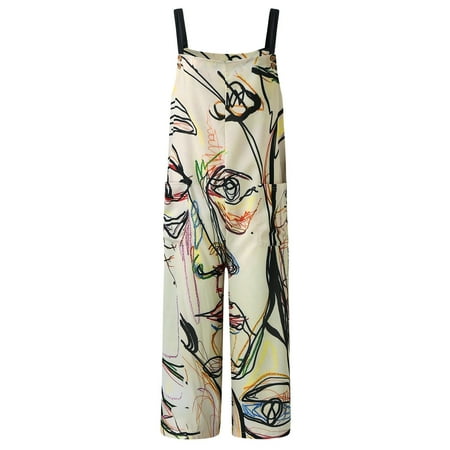 Quealent Bodysuit For Women Jumpsuit Casual Pocket Women Romper Strap Printed Oversized Playsuit Button Long Jumpsuit Women s Beige M
Quealent Bodysuit For Women Jumpsuit Casual Pocket Women Romper Strap Printed Oversized Playsuit Button Long Jumpsuit Women s Beige M