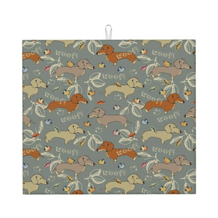 Uemuo Dachshund Dog Bird Pattern Dish Drying Mat 16*18 inch Absorbent Dish Drainer Kitchen Counter Large Size Dish Drying Pad for Countertops Sinks Draining Racks
Uemuo Dachshund Dog Bird Pattern Dish Drying Mat 16*18 inch Absorbent Dish Drainer Kitchen Counter Large Size Dish Drying Pad for Countertops Sinks Draining Racks