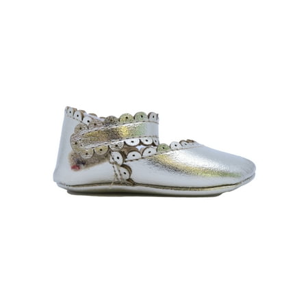 Pre-owned Janie and Jack Girls Gold Booties size: 0-3 Months
