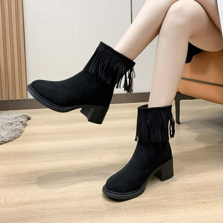TUTUnaumb Women s Middle Ankle Boots Size 5.5 Women s Large-size Fringe Ankle Boots Non-slip Chunky Heel Snow Boots Tassel Round Toe Chunky Low Heel Back Side Zipper Casual Women s Boots-Black
TUTUnaumb Women s Middle Ankle Boots Size 5.5 Women s Large-size Fringe Ankle Boots Non-slip Chunky Heel Snow Boots Tassel Round Toe Chunky Low Heel Back Side Zipper Casual Women s Boots-Black