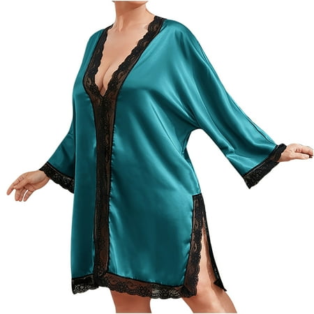 Satin Nightgowns for Women Silk Sleepwear Lace Trim Deep V Neck Sleepshirt Long Sleeve Side Slit Sexy Nightshirts
Satin Nightgowns for Women Silk Sleepwear Lace Trim Deep V Neck Sleepshirt Long Sleeve Side Slit Sexy Nightshirts
