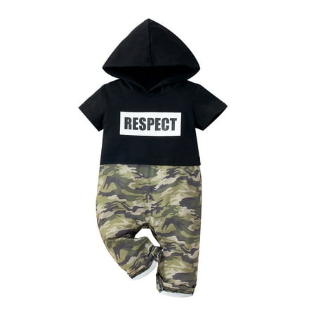Newborn Baby Boy Romper Clothes Infant Boy Outfits Short Sleeve Hooded Jumpsuit Letter Print One Piece Clothing Black 3-6 Months
Newborn Baby Boy Romper Clothes Infant Boy Outfits Short Sleeve Hooded Jumpsuit Letter Print One Piece Clothing Black 3-6 Months