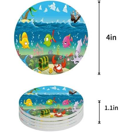 ZHANZZK Tropical Nautical Cartoon Seabed Crab Crustacean Earth Set of 4 Round Coaster for Drinks Absorbent Ceramic Stone Coasters Cup Mat with Cork Base for Home Kitchen Room Coffee Table Bar Decor
ZHANZZK Tropical Nautical Cartoon Seabed Crab Crustacean Earth Set of 4 Round Coaster for Drinks Absorbent Ceramic Stone Coasters Cup Mat with Cork Base for Home Kitchen Room Coffee Table Bar Decor